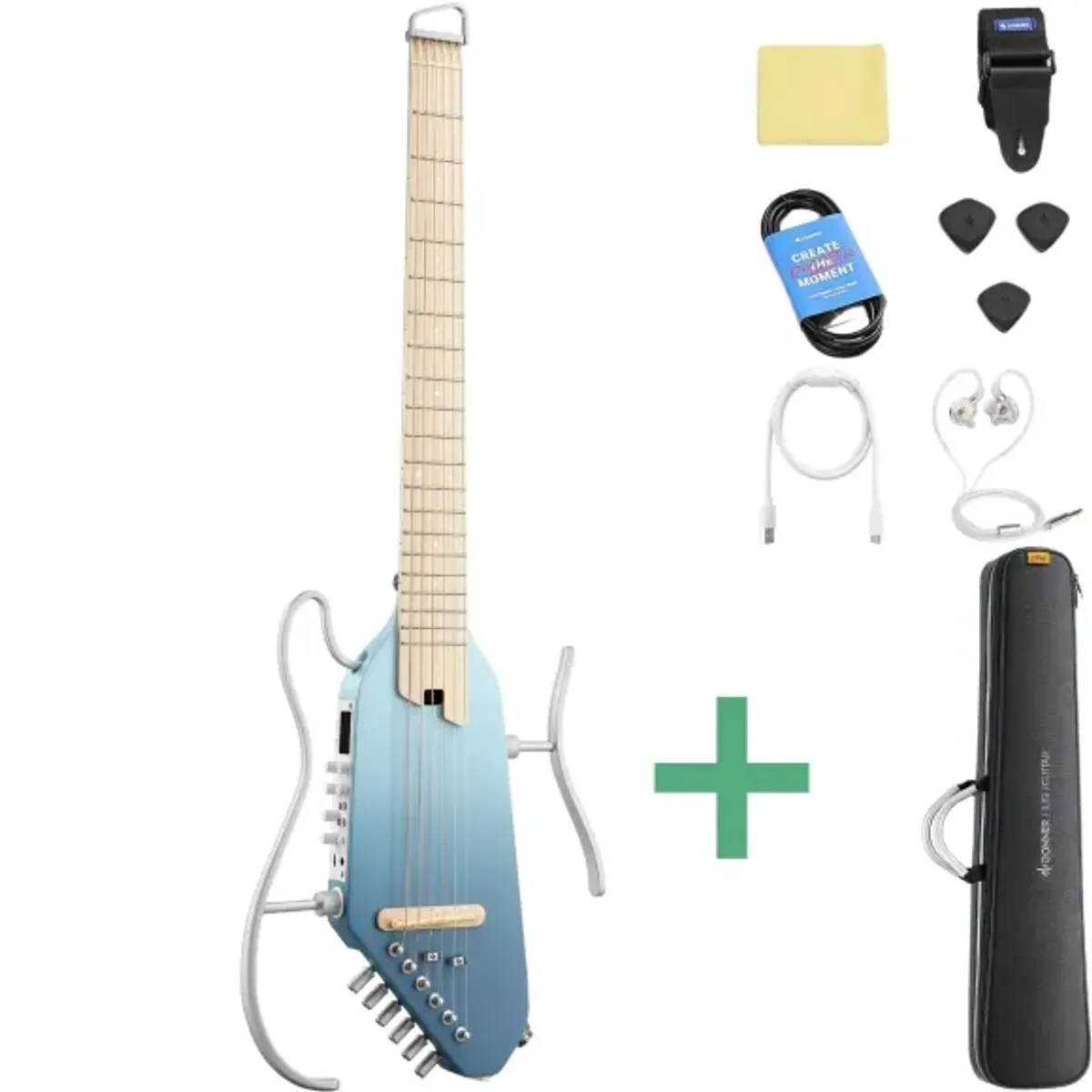  DONNER HUSH-I PRO silent gitar hawaiian blue 